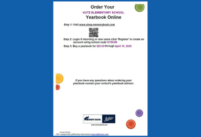  an image of the flyer announcing the yearbook sale